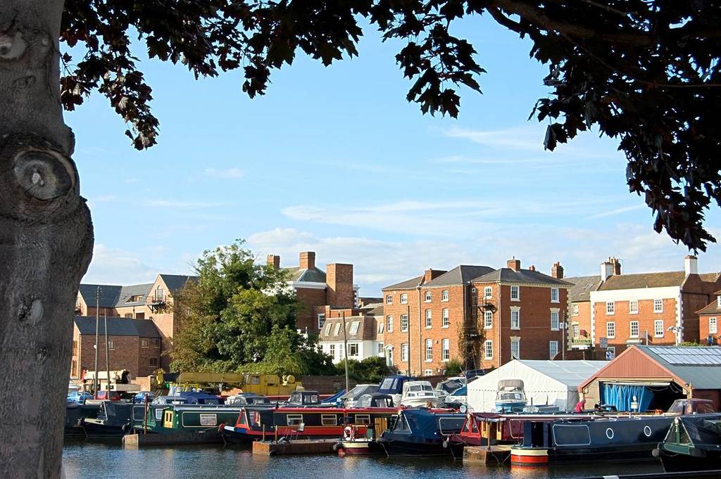 Stourport canal basin at the junction of the River Severn and Staffordshire and Worcestershire Canal