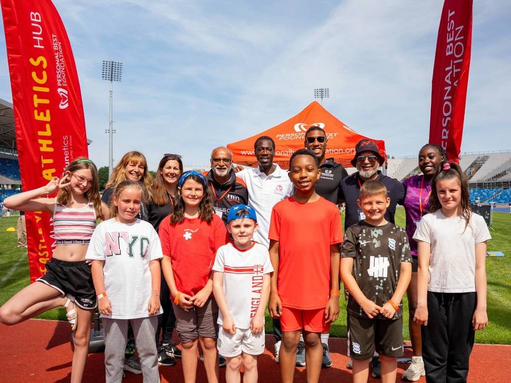Children announcing the new Community Athletics Hubs in Birmingham