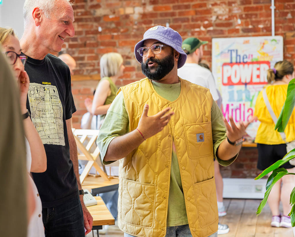 Men talking at Jewellery Quarter Festival