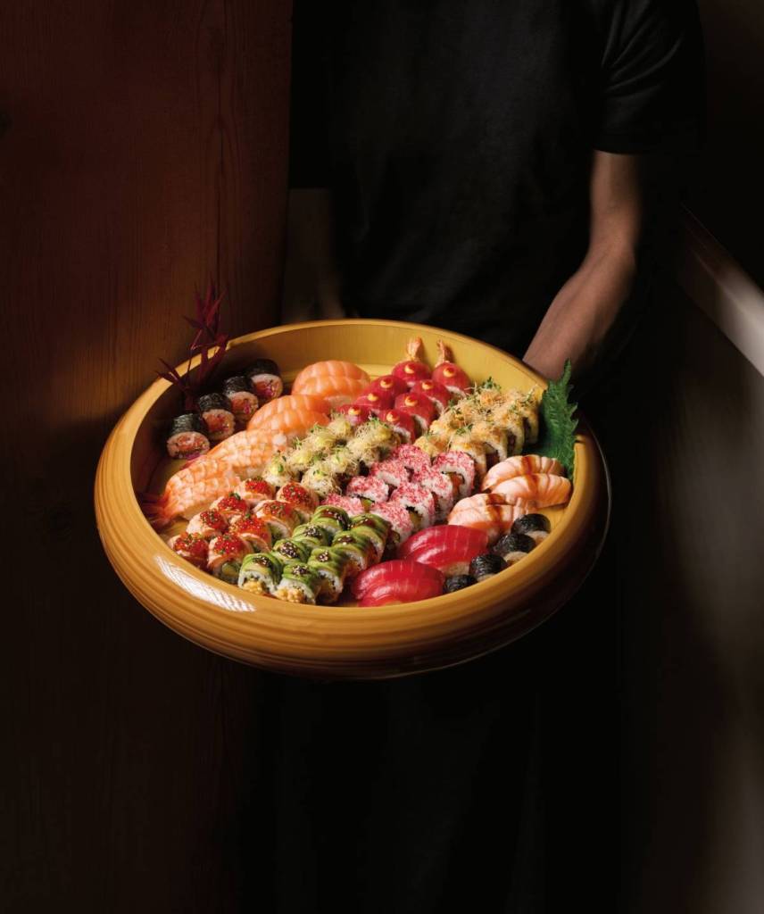 A bowl of sushi