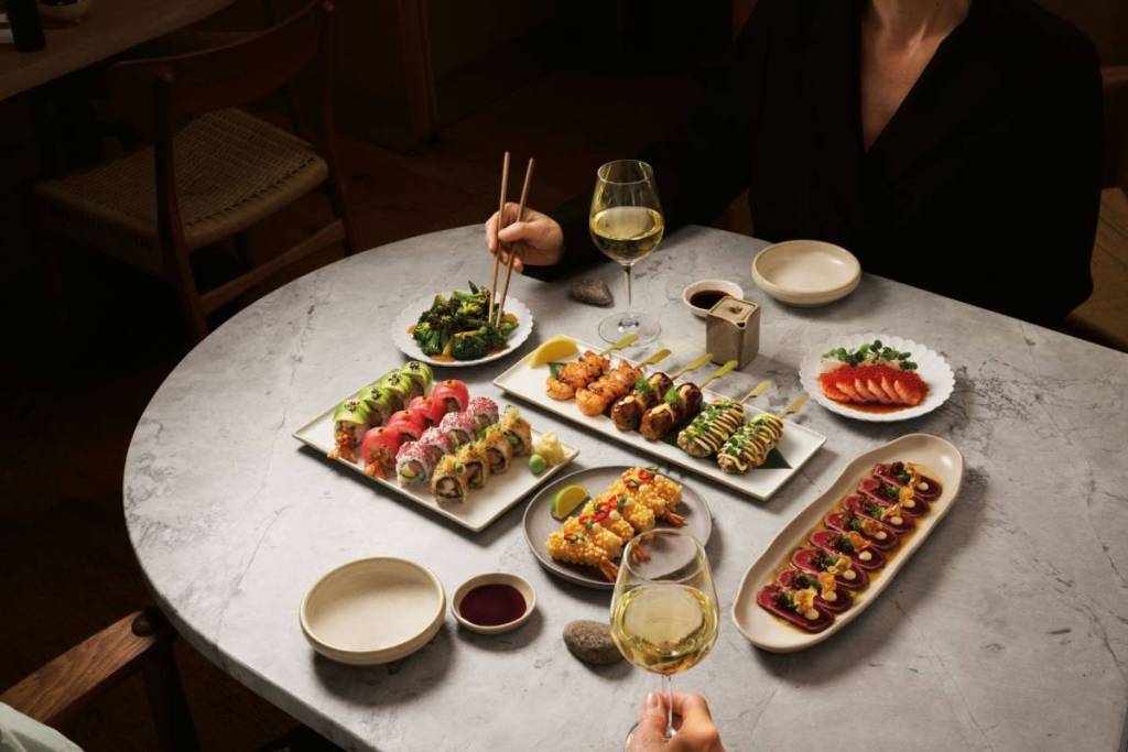 A sushi set menu