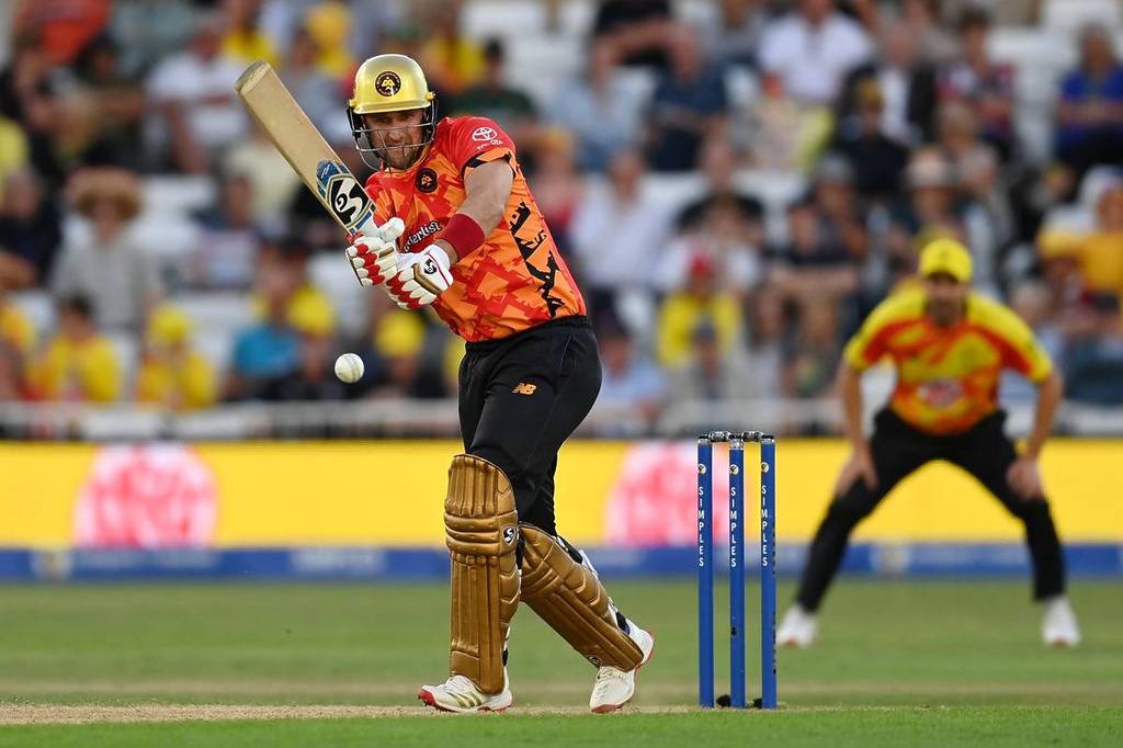 NOTTINGHAM, ENGLAND - AUGUST 27: Liam Livingstone of Birmingham Phoenix bats during the The Hundred match between Trent Rockets Men and Birmingham Phoenix Men at Trent Bridge on August 27, 2025 in Nottingham, England. (Photo by Gareth Copley/Getty Images)