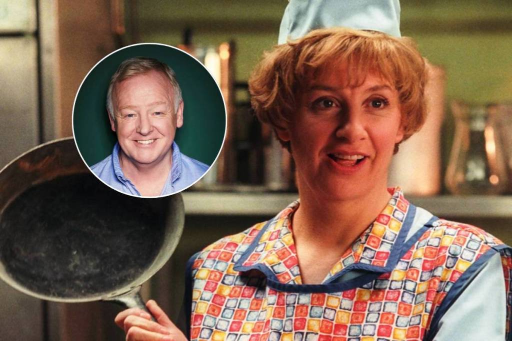Victoria Wood in dinnerladies and a headshot of Les Dennis