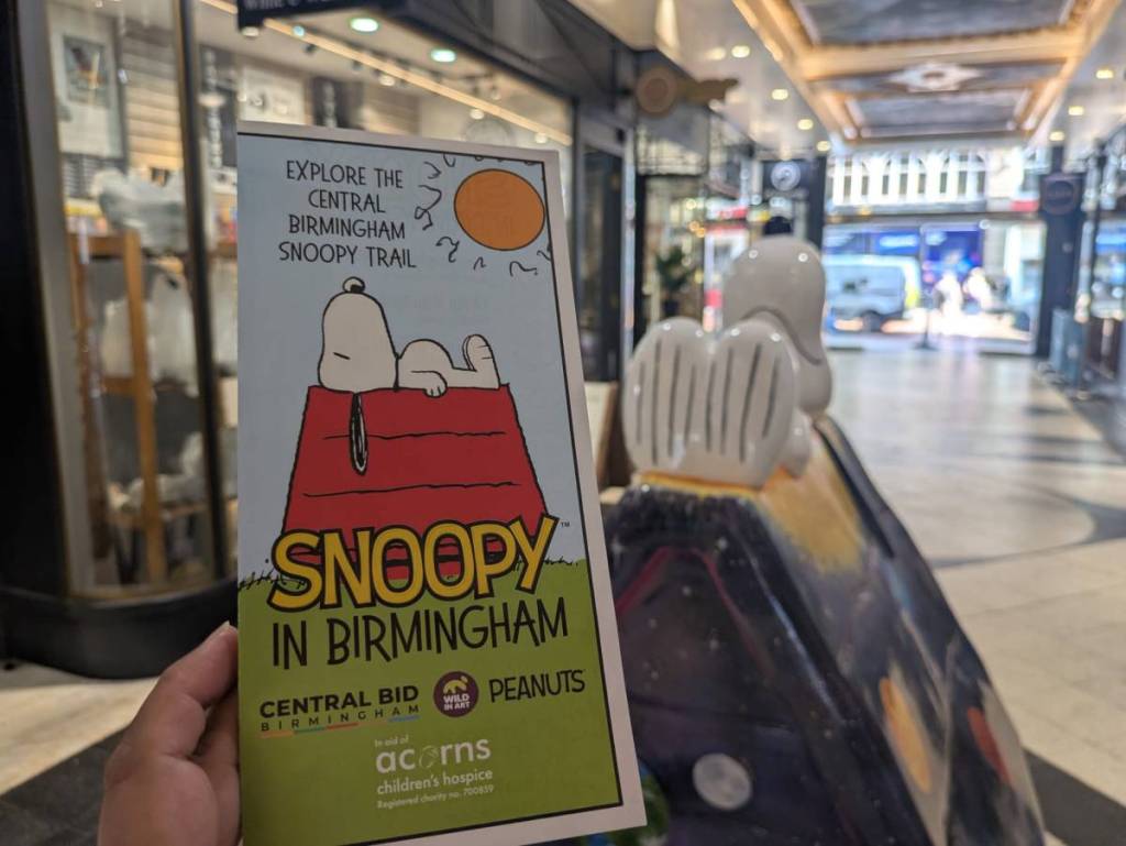 A Snoopy map and statue in Birmingham