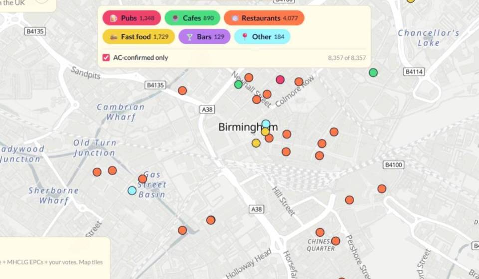 This handy map shows you every single venue with air-conditioning in Birmingham – and the rest of the country
