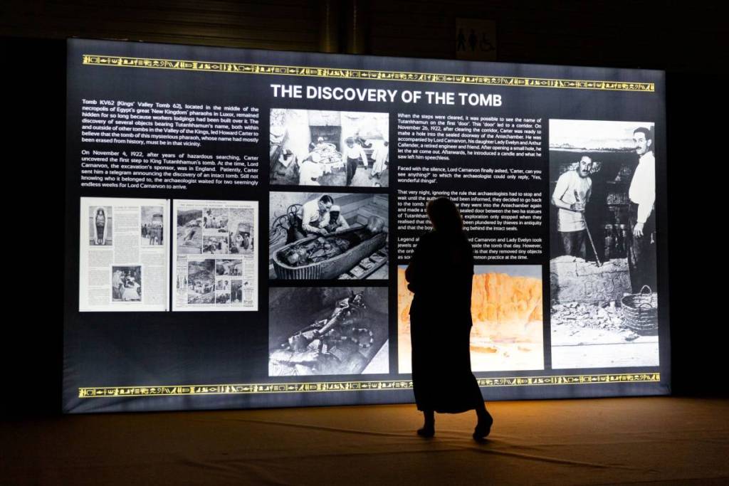 An infoboard at Tutankhamun: The Immersive Exhibition
