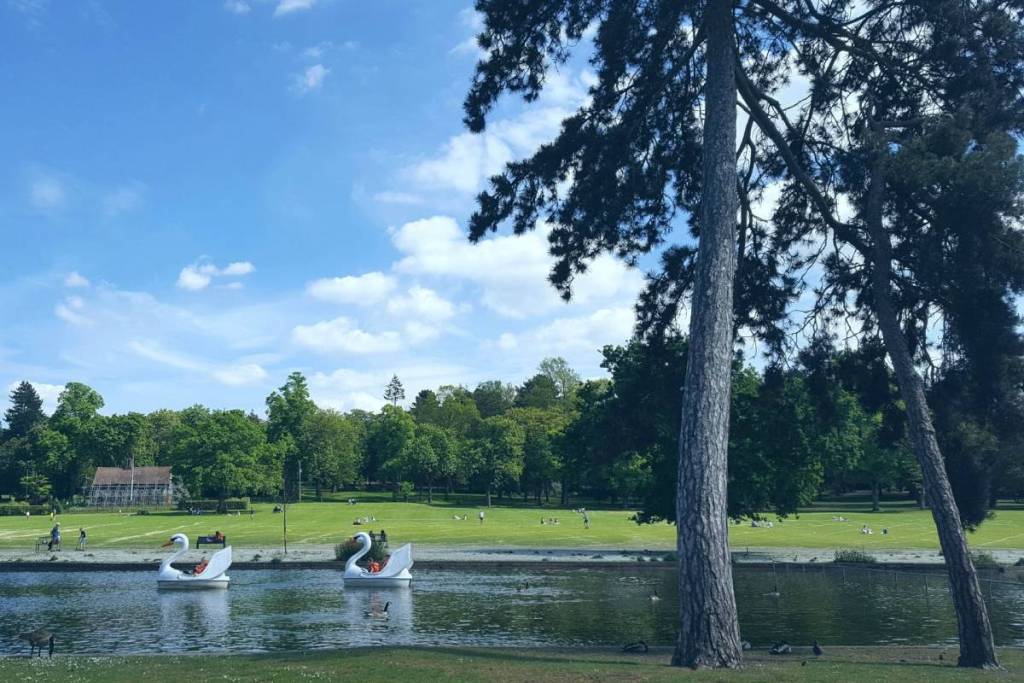 Sunny day at Cannon Hill Park, Birmingham, UK.
