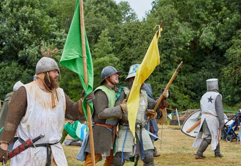 Medieval battle reenactors