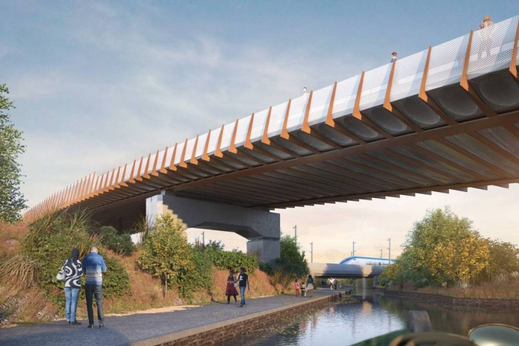 Saltley viaduct visual - image supplied by HS2 Ltd