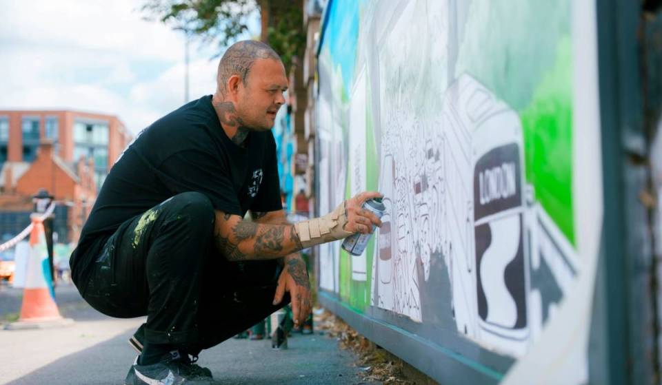 A new vibrant Digbeth street art mural by famed Birmingham artist Gent 48 hides a secret QR code giving commuters 50% off train travel to London