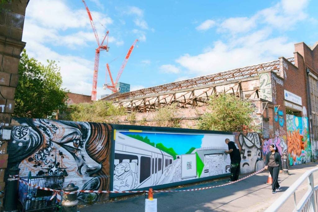 The Digbeth mural half-finished