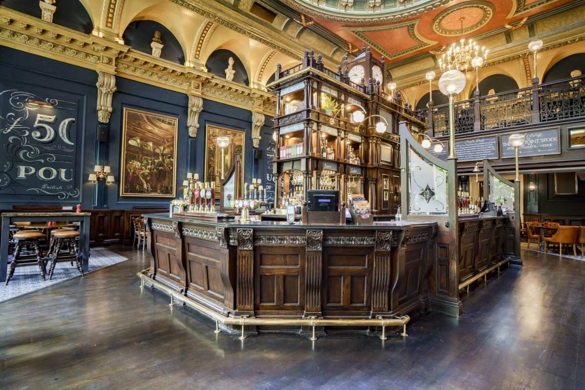 Birmingham’s “unbeatably beautiful” golden pub was originally built as a cathedral library – but it now houses a secret, 100-seat fringe theatre