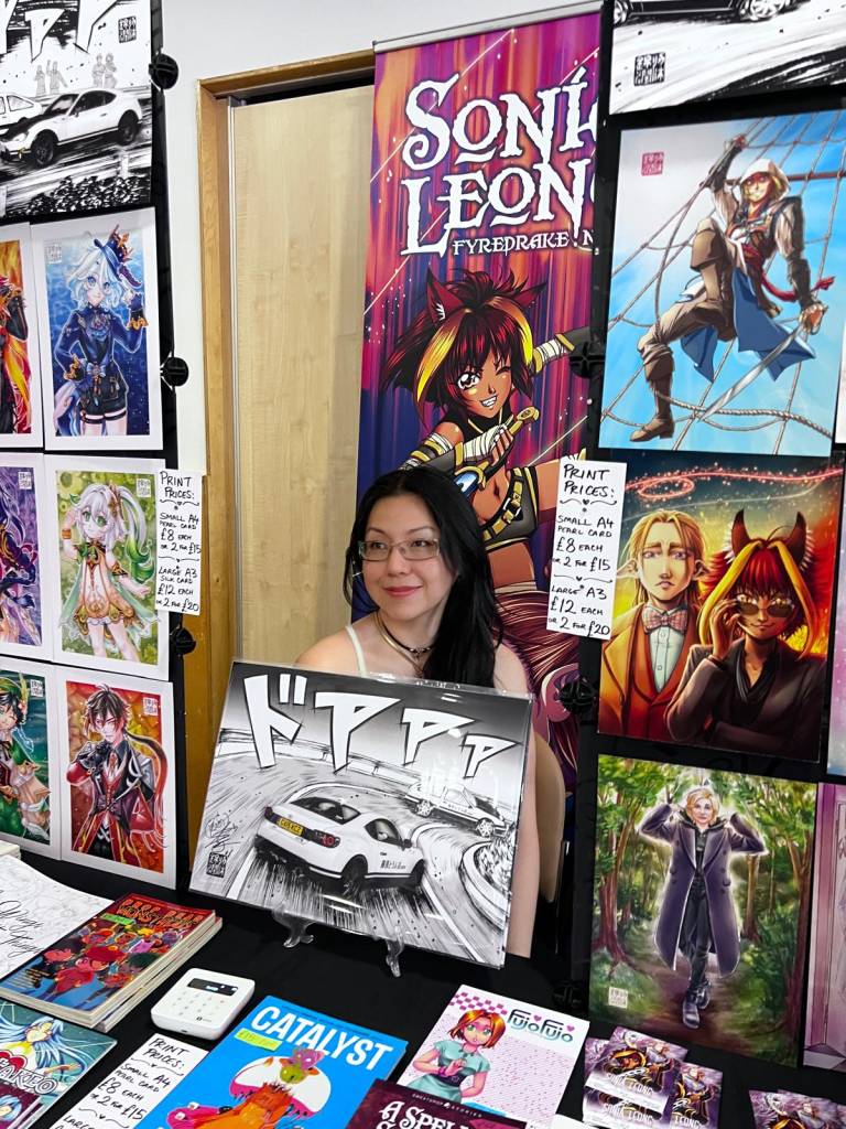 A woman working Kings Heath Comic Con