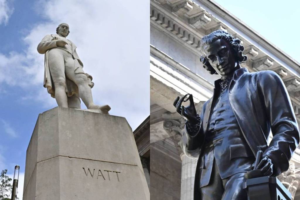 James Watt and Joseph Priestley’s statues