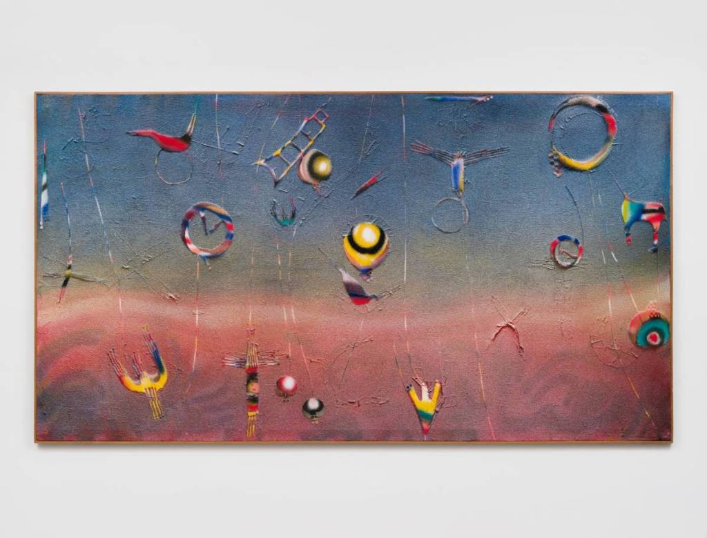 Balraj Khanna, Flying Kites – Patang Bazi (1988-89)
Acrylic and sand on canvas, 242 x 134cm
Courtesy the estate of Balraj Khanna and Jhaveri Contemporary.
Photo by Andrew Judd