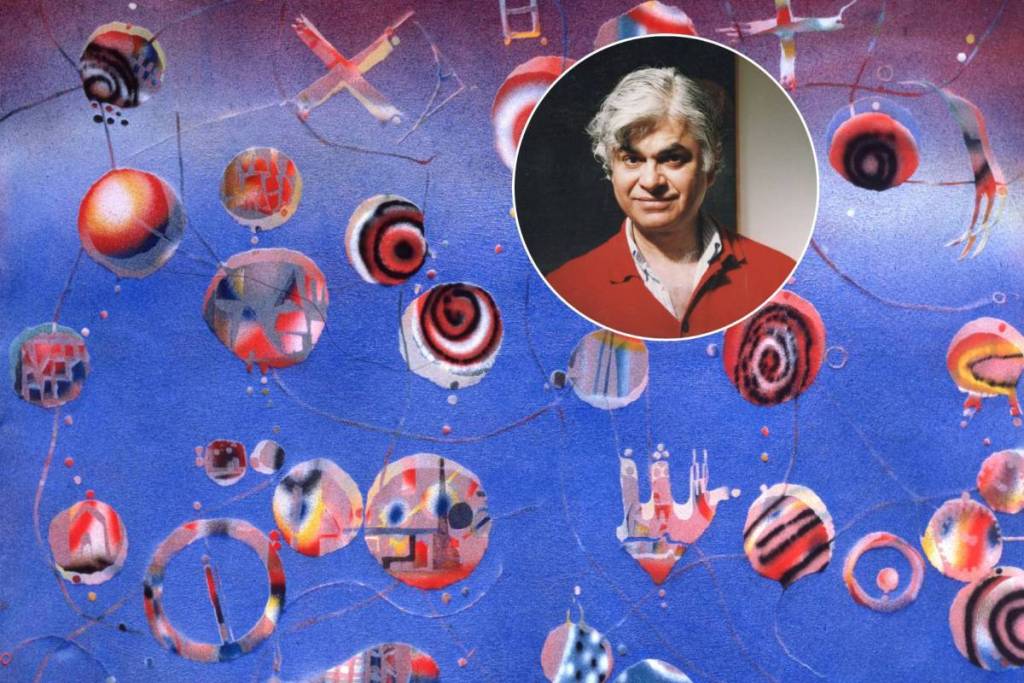 Balraj Khanna, A Different Ball Game (1990) Acrylic and sand on canvas, 179.6 x 180.5cm Kirklees Collection: Huddersfield Art Gallery