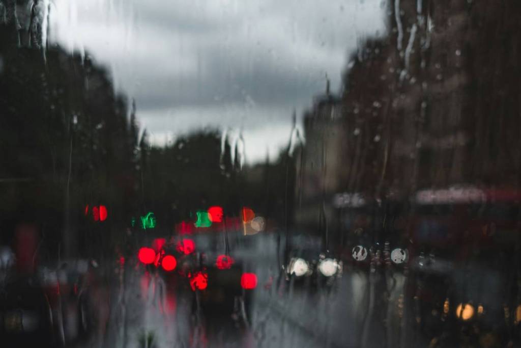 Rain throught car window