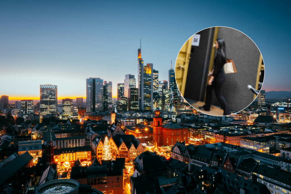 Frankfurt / Person enters the digital portal