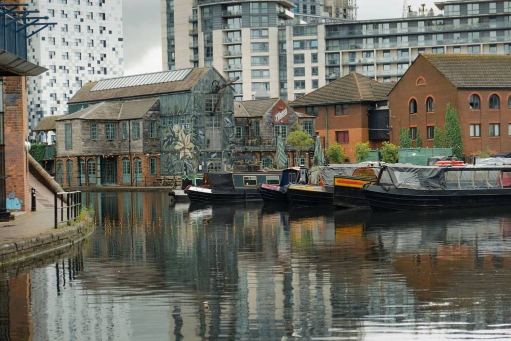 BIRMINGHAM, UNITED KINGDOM - JUNE 21, 2025: Gas Street Basin, at Birmingham's canal network