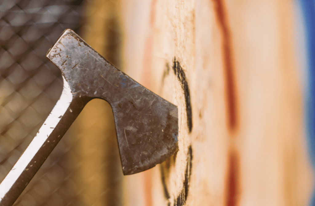 an up close shot on an axe