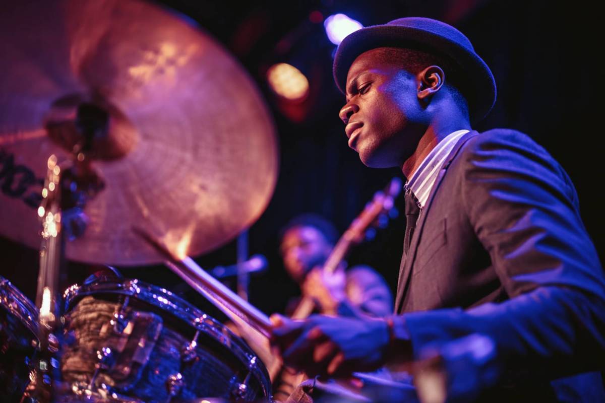 A musician playing the drums at We call it Jazz: Tribute to the Blues