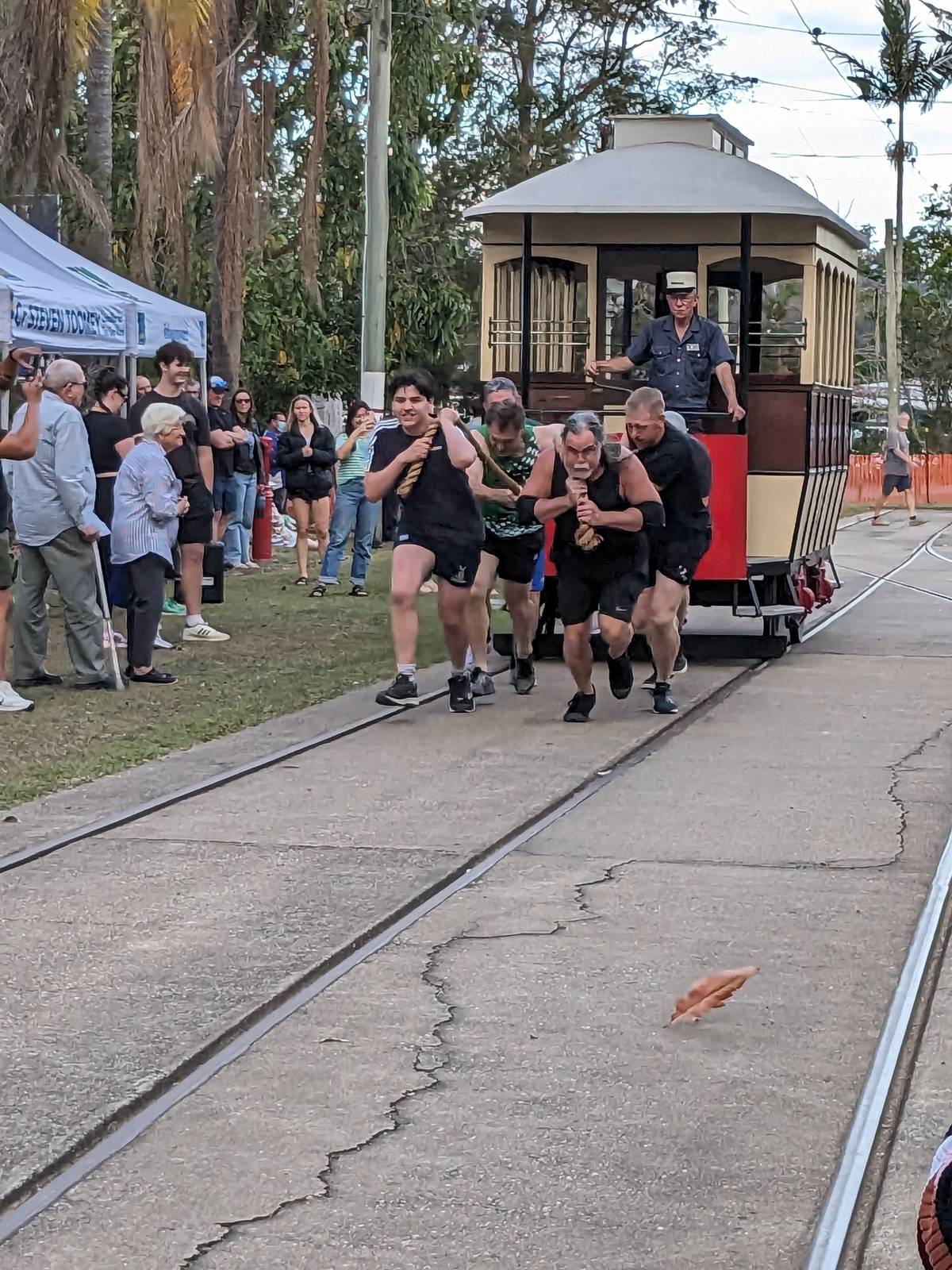 Brisbane Tramway Museum tram pulling