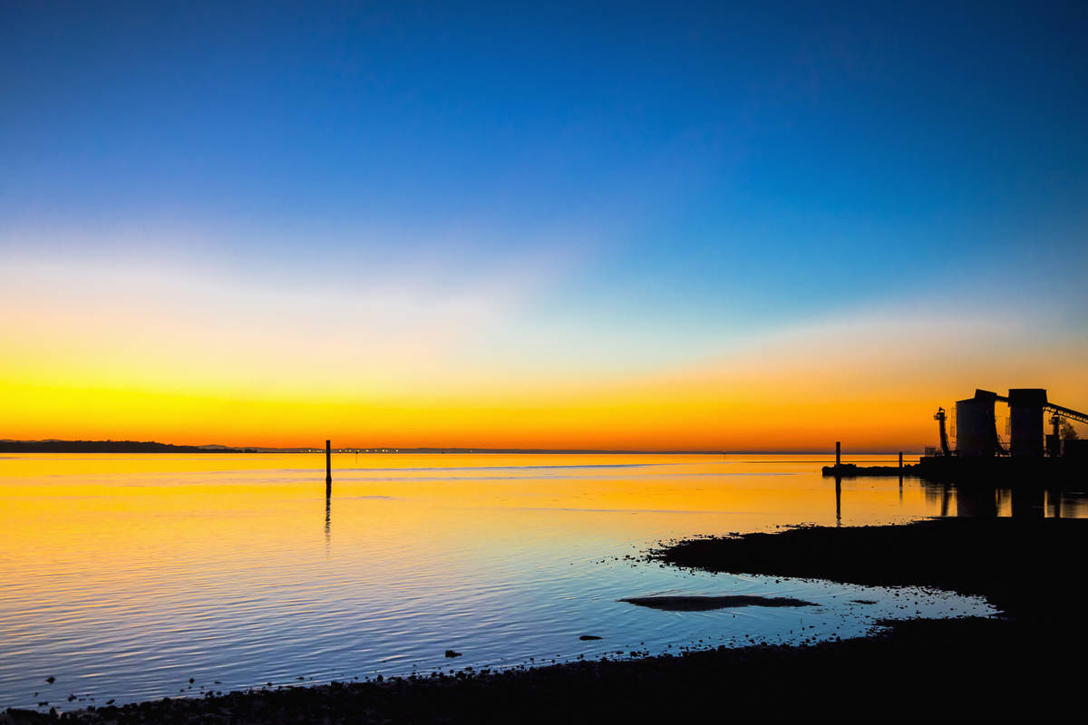 dunwich ferry dock sunset