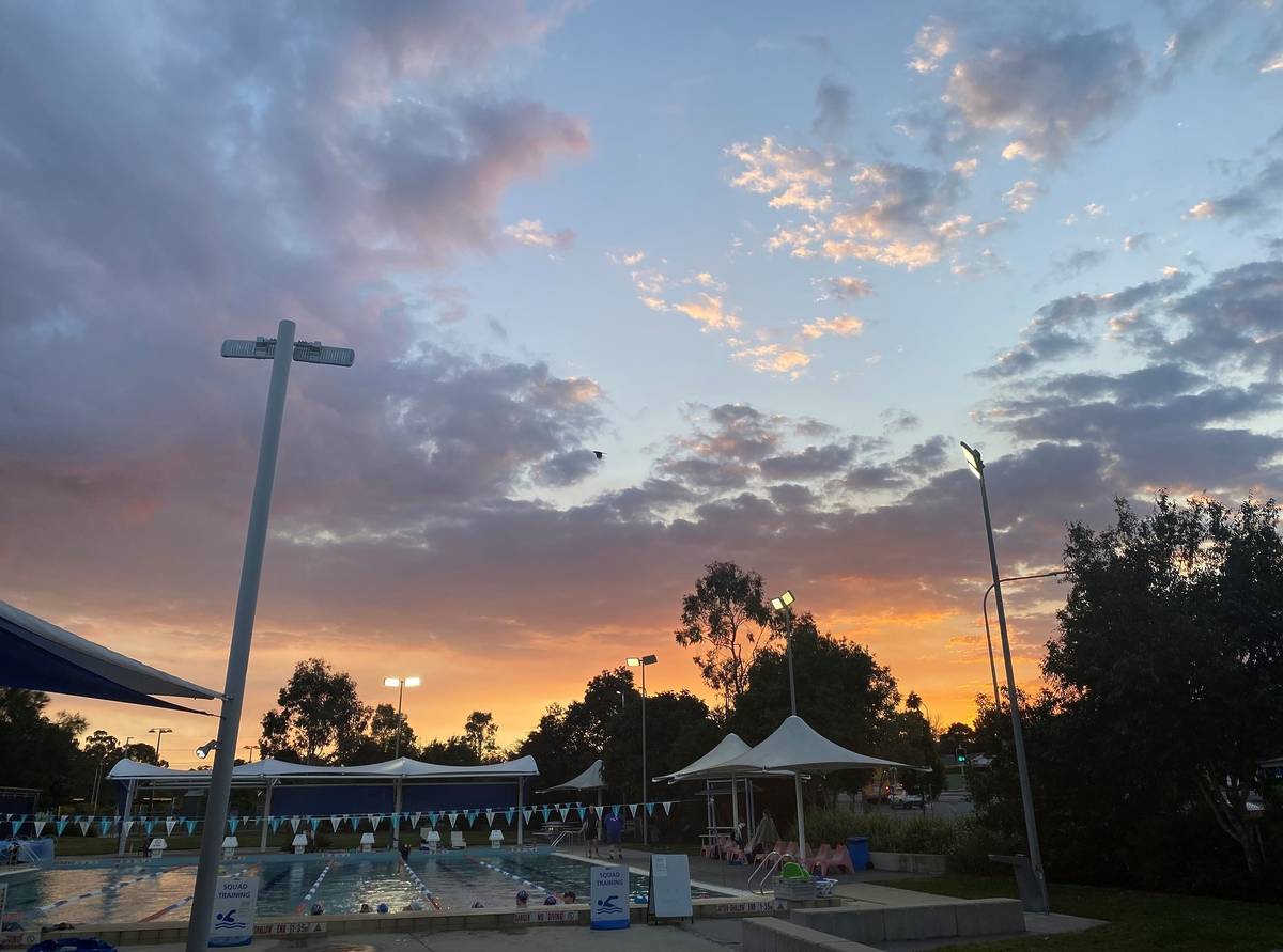Emily Seebohm Aquatic Centre swimming pool sunset