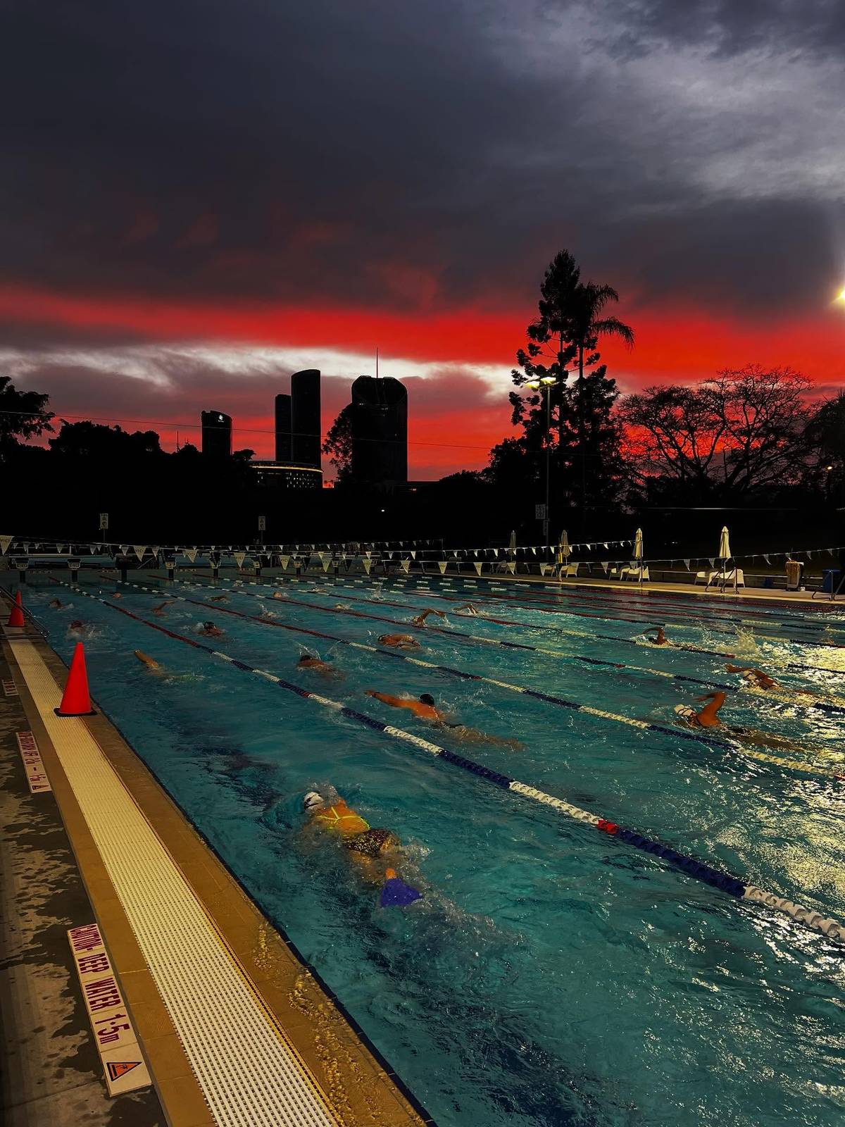Musgrave Park Swimming Centre sunset