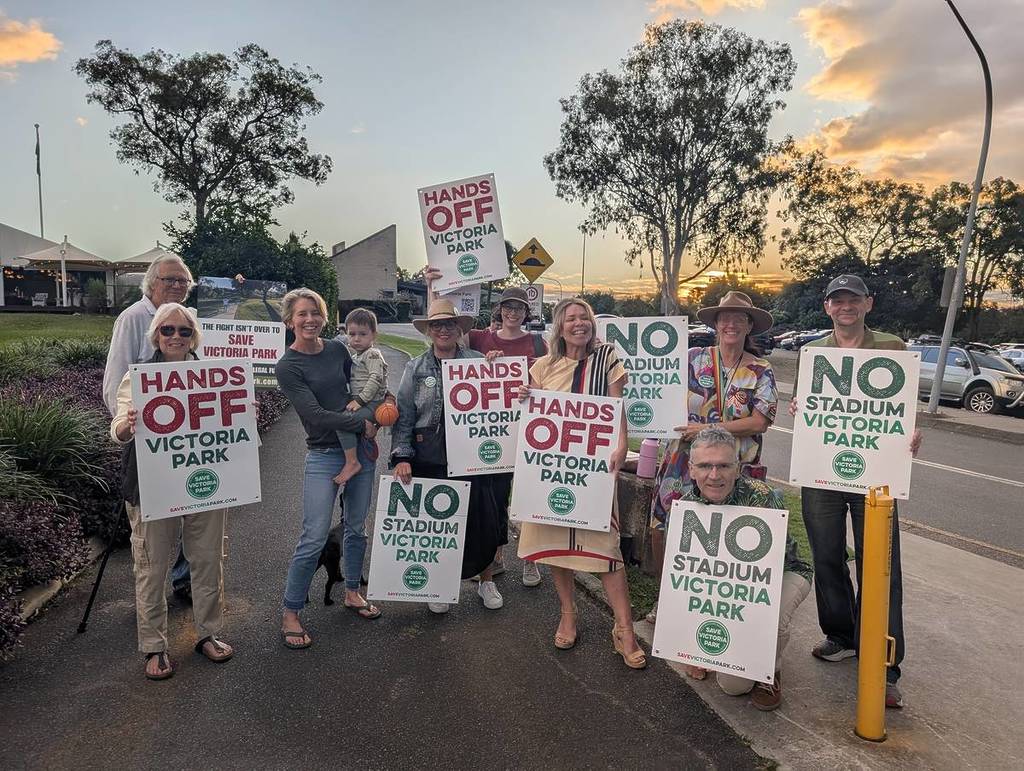 save victoria park protest brisbane olympic stadium