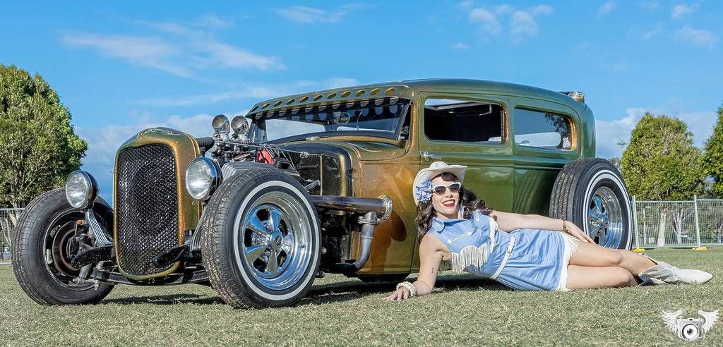 greazefest 2025 kustom car pin up