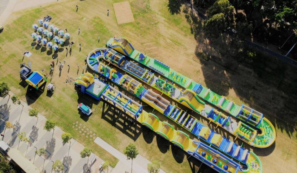 A 300-metre inflatable obstacle course with a 7-metre slide is hitting Brisbane for a limited nine-day run