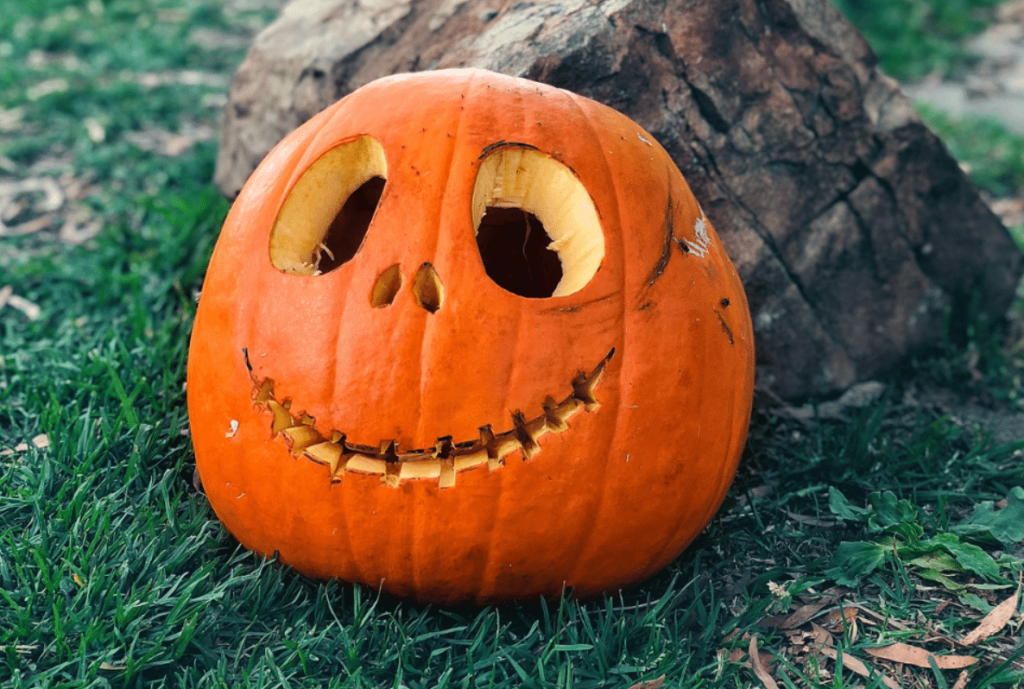 a photo of a carved pumpkin