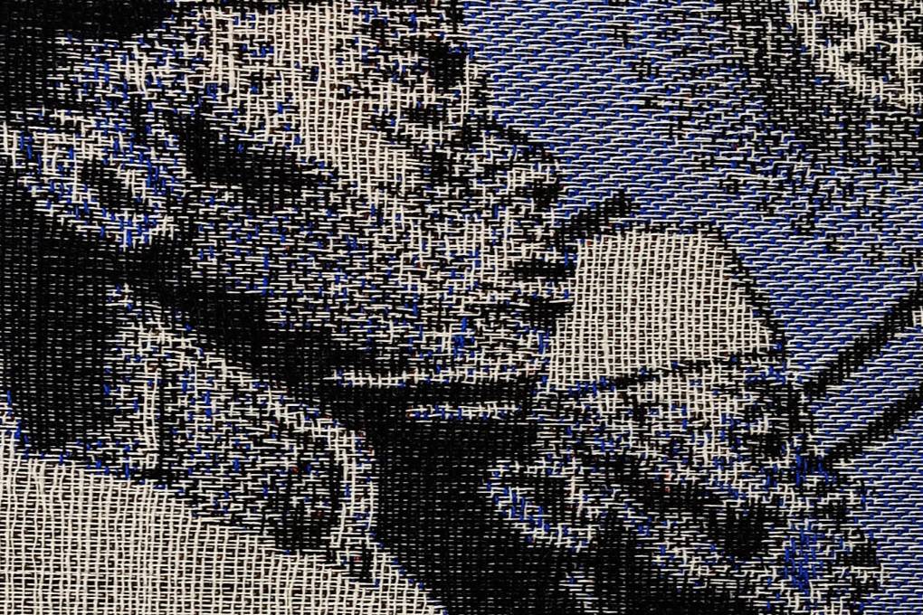 ‘East African Pioneers  (1943) on the loom’Image credits Imperial War Museum (K 5145(A)) + Photo credit: Dash + Miller (Designed by Paula Ogun Hector)