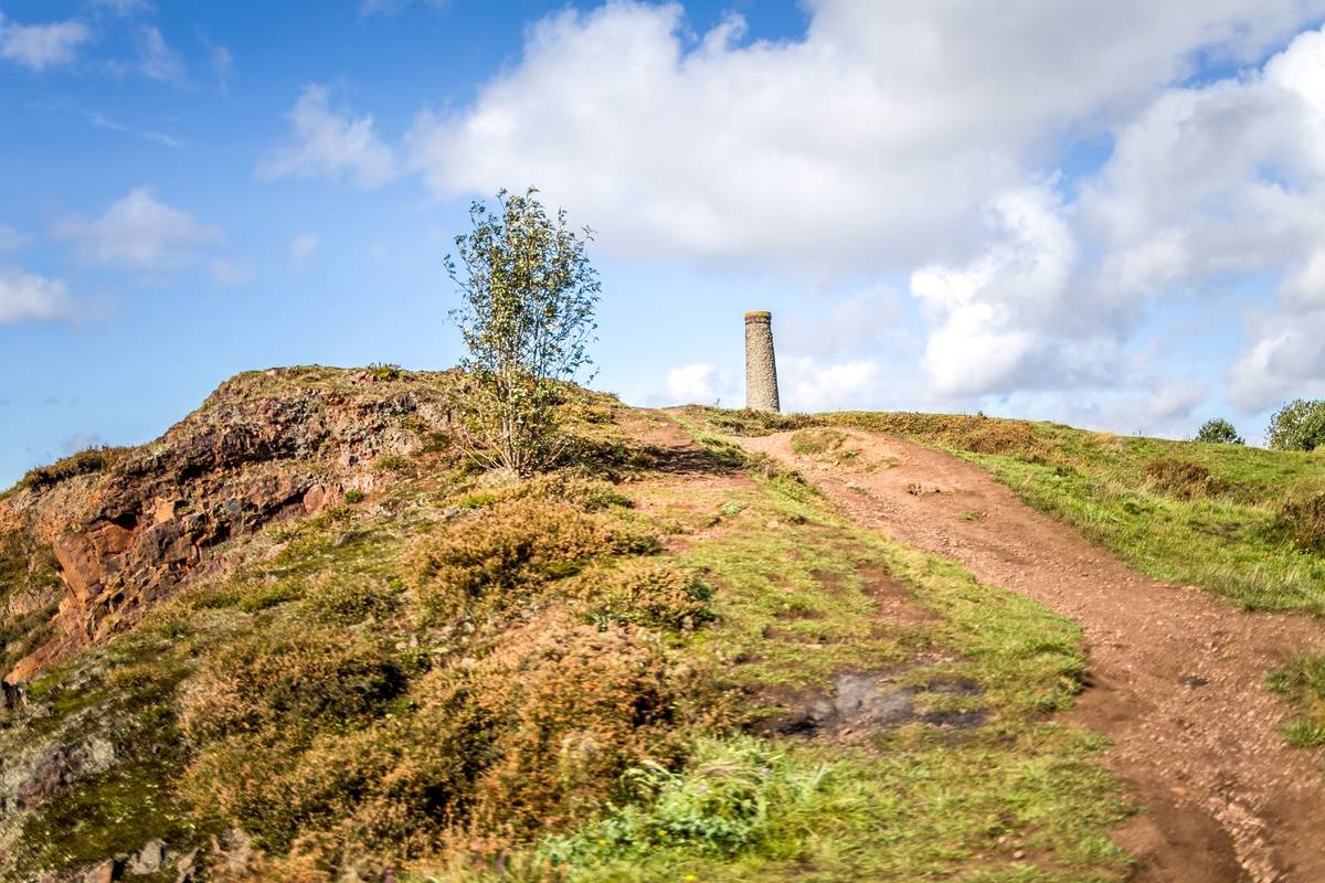 A chimney from disused copper smelting industry stands on Troopers Hill in the St George neighborhood of Bristol.