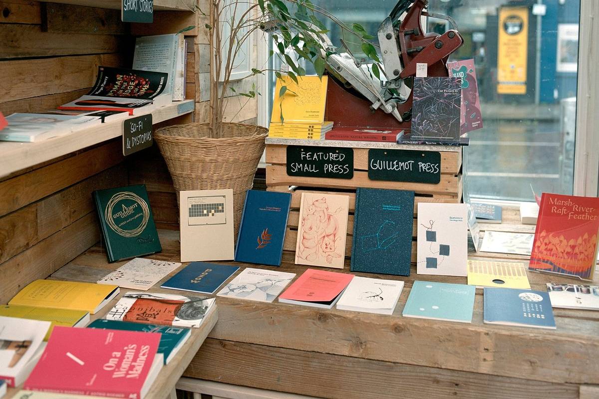 Inside East Bristol Books with lots of books on display