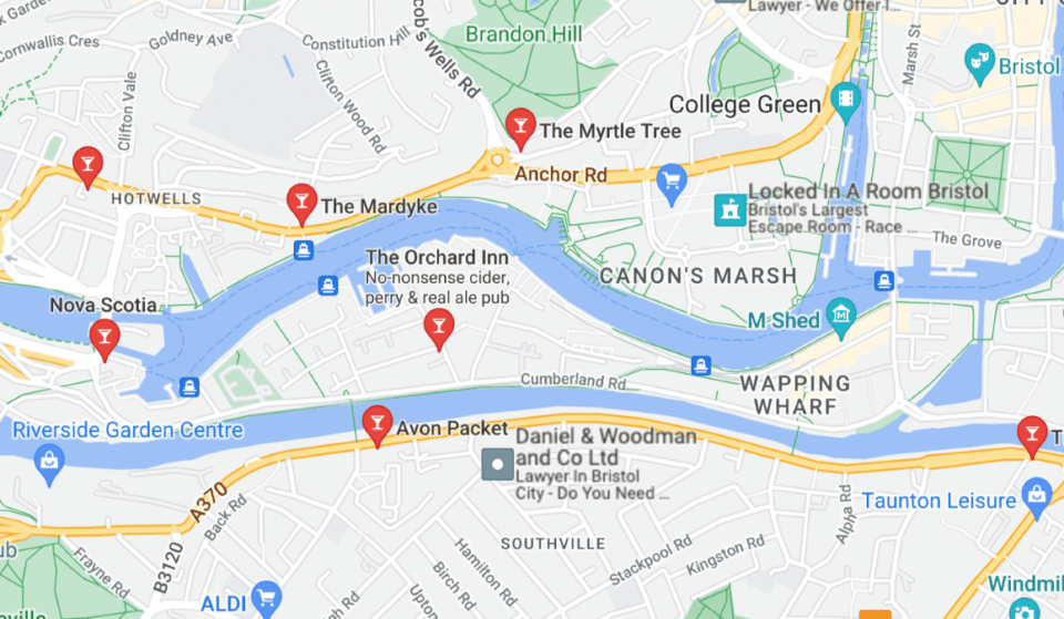 Someone Has Created A Map Of A ‘Budget Pub Crawl’ Around Bristol’s Harbourside
