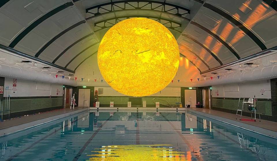 You Can Currently Go For A Swim In Bristol Beneath Luke Jerram’s Huge Floating Sun In A World-First Exhibition