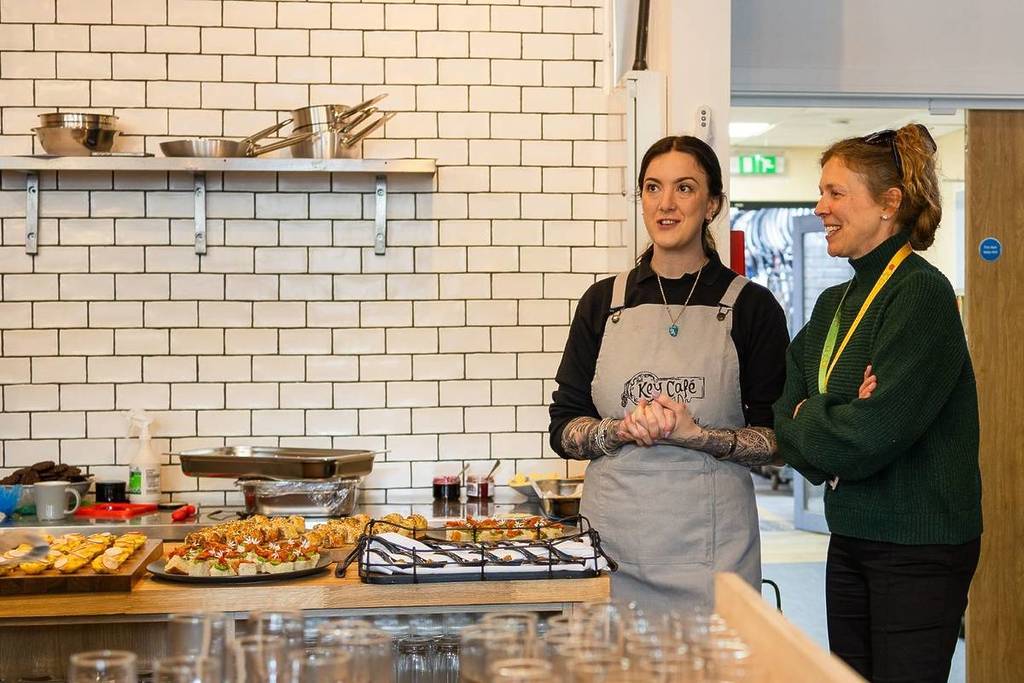 Workers in the Key Cafe
