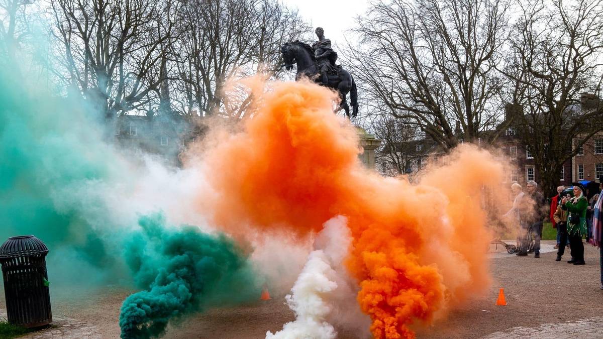 St Patrick's Day parade in Queen Square, Bristol