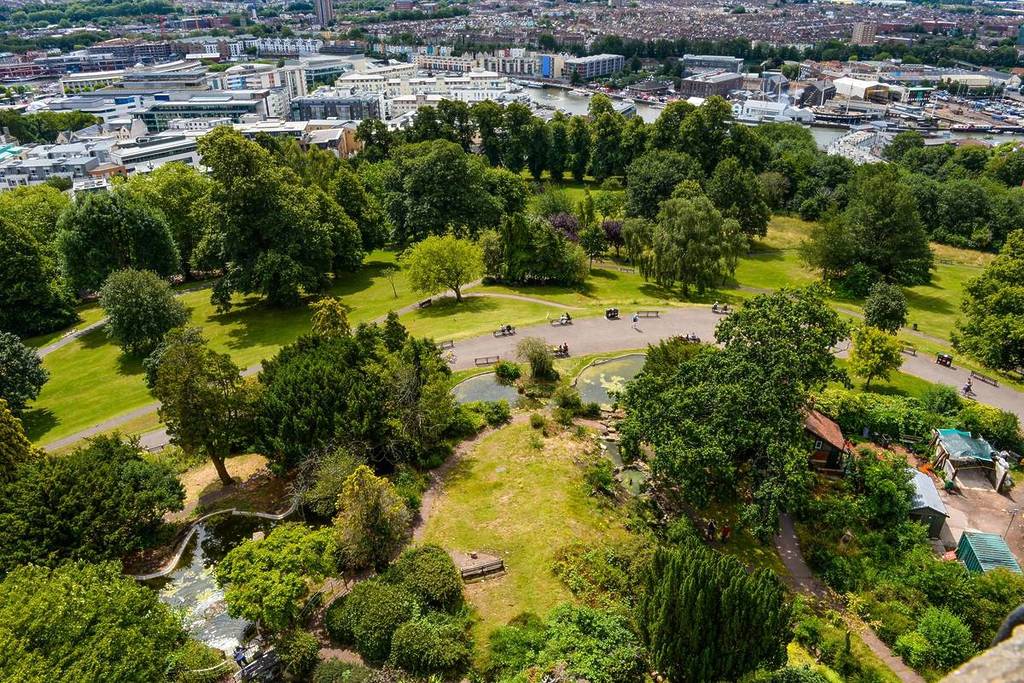 Brandon Hill as shown from the top of Cabot Tower in Bristol