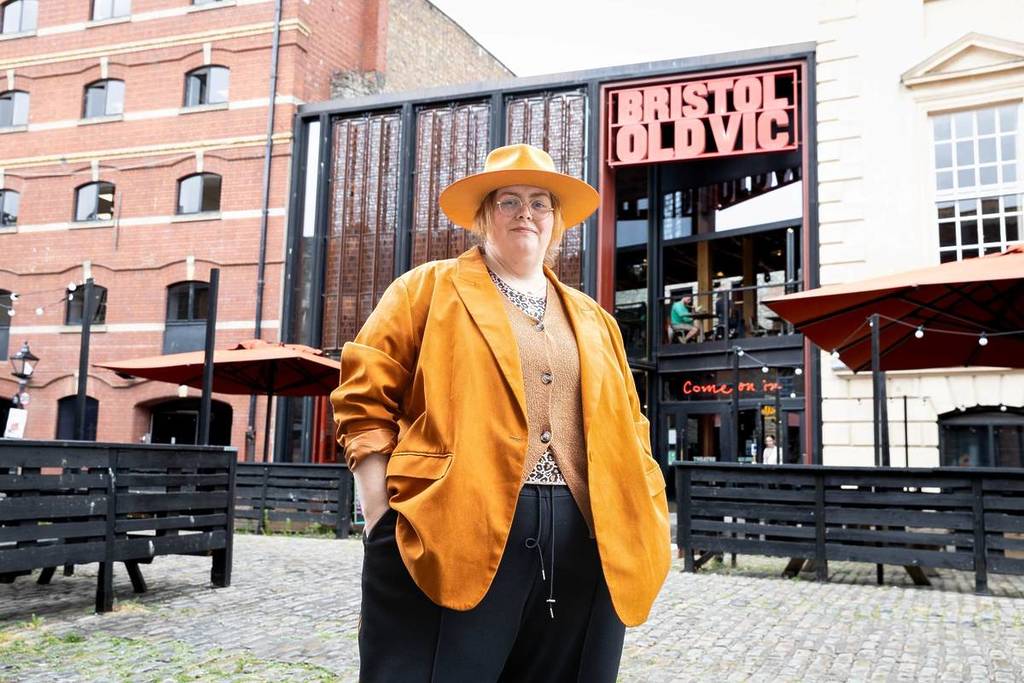 Jayde Adams in front of Bristol Old Vic