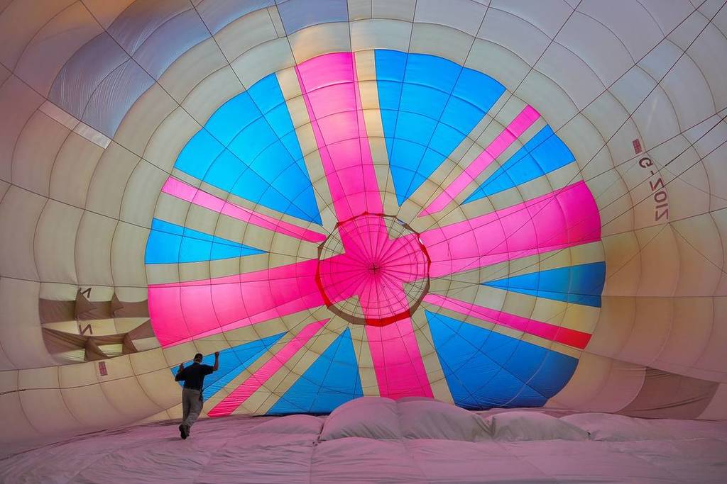 The inside of a hot-air balloon