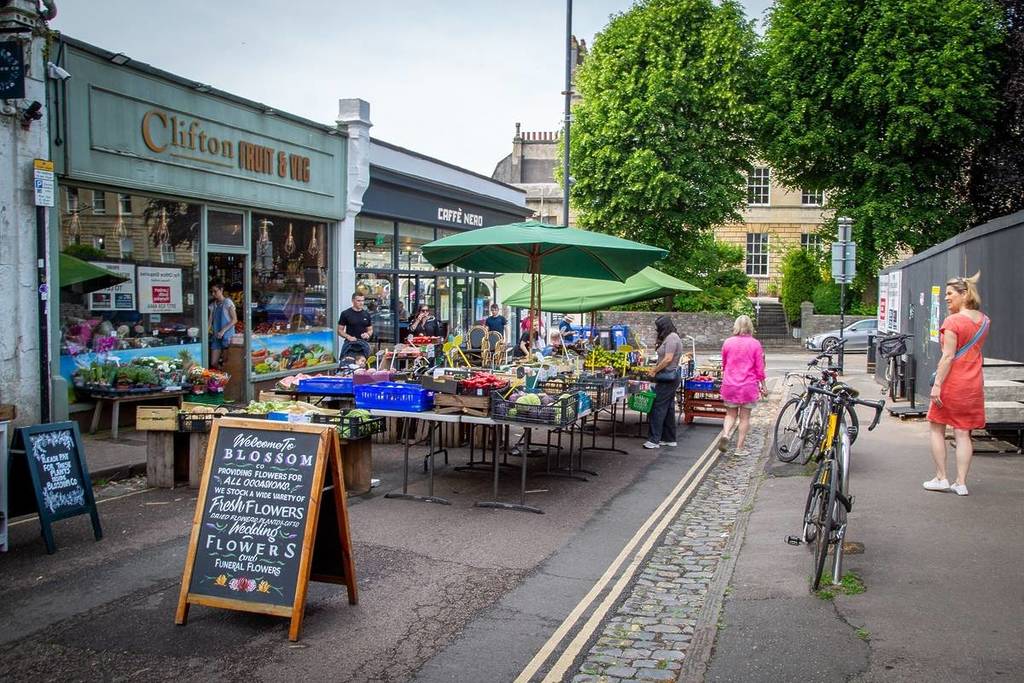 Bristol, England - June 16th 2023: Clifton village street scene