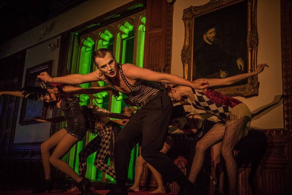 Circus performers inside Ashton Court on New Year's Eve