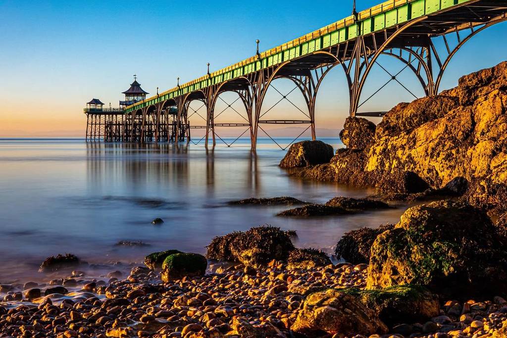 Clevedon Pier just as golden hour began