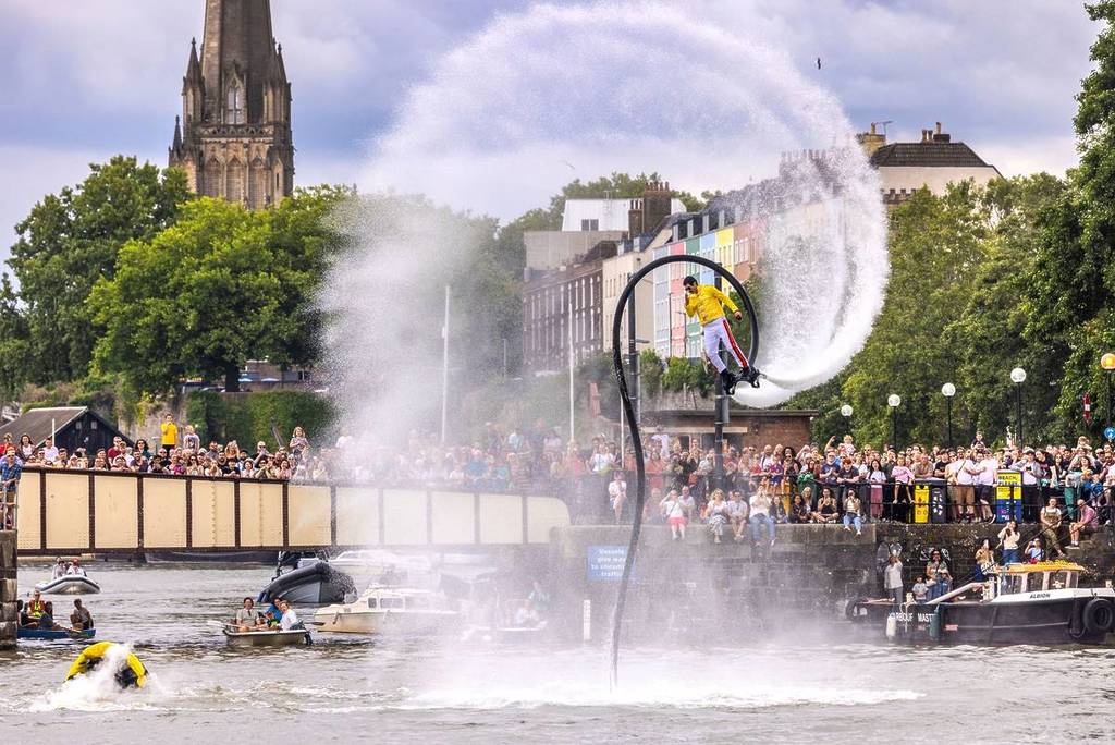 A water ski jet pack at Bristol Harbour Festival