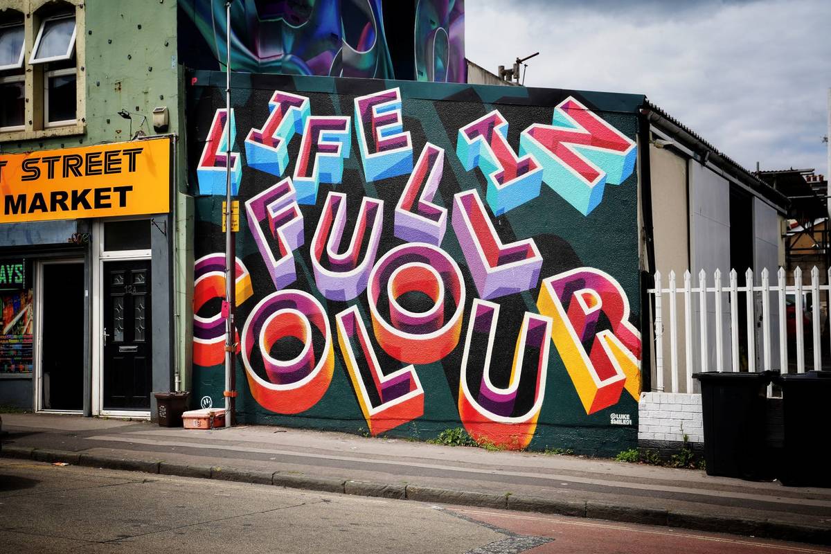 CREDIT - Artwork by Luke Smile for Upfest, West Street, Bristol