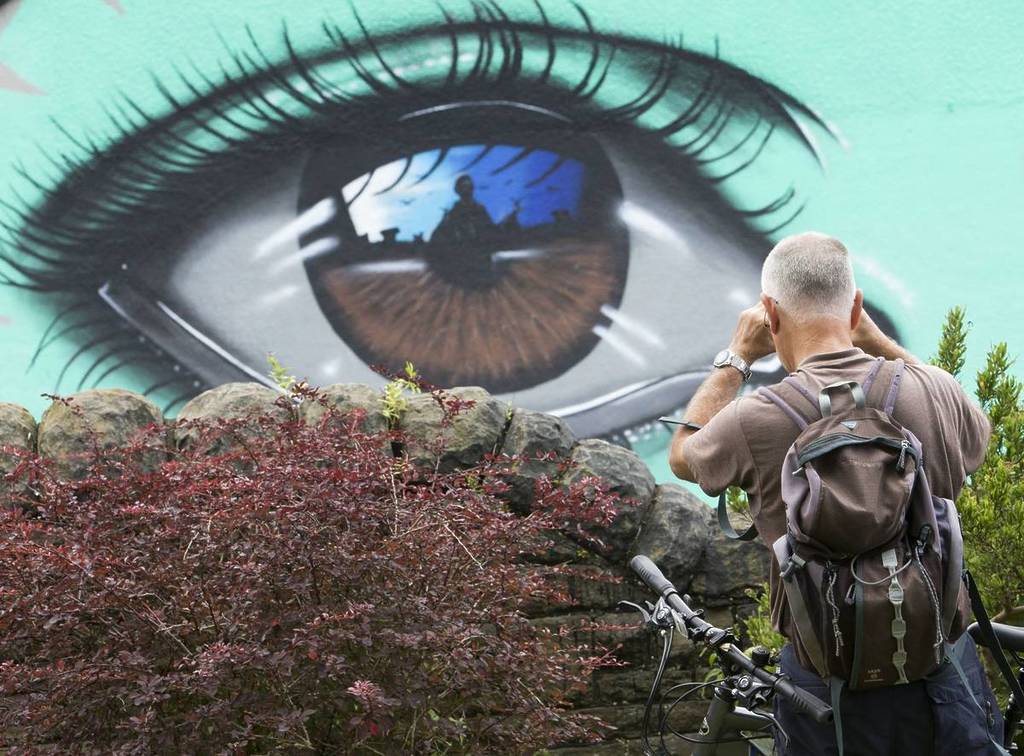 My Dog Sighs mural, eyeball