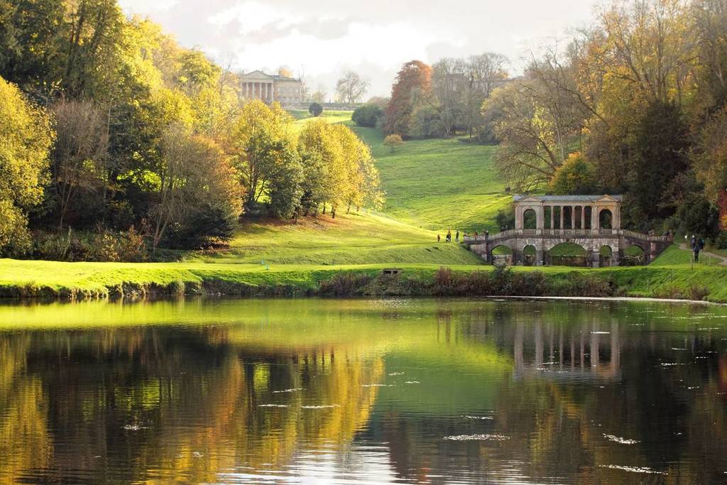 Autumn in Prior Park Landscape Garden, Somerset, England
